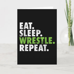 Eat Sleep Wrestle Repat - Wrestler Boy Mannen Kaart