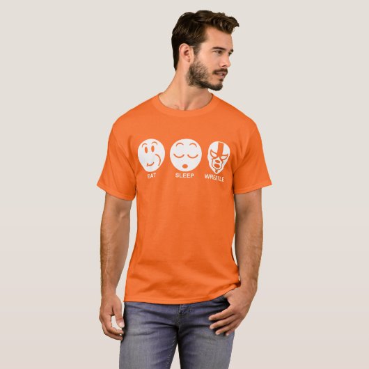 Eat Sleep Wrestle t-shirt (Voorkant volledig)