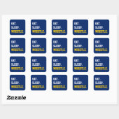 Eat Sleep Wrestle Vierkante Sticker (Vel)