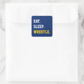 Eat Sleep Wrestle Vierkante Sticker (Tas)