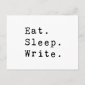 Eat Sleep Write Briefkaart (Voorkant)