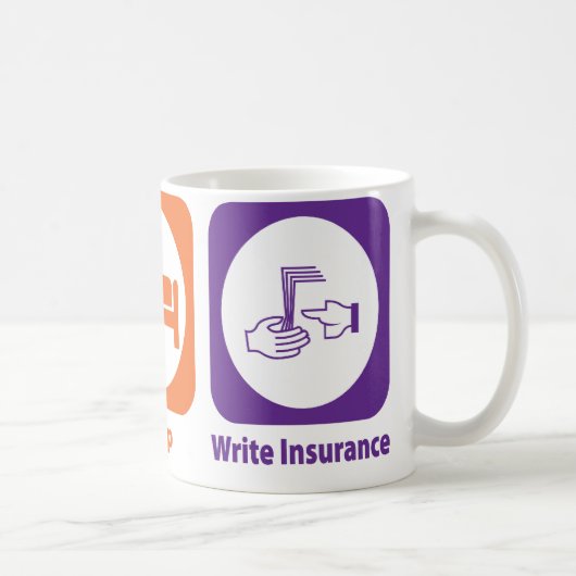 Eat Sleep Write Insurance Koffiemok (Rechts)