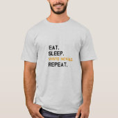 Eat Sleep Write Novels Herhalen T-shirt (Voorkant)