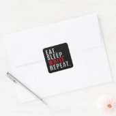 Eat Sleep Write Repat Funny Author Vierkante Sticker (Envelop)