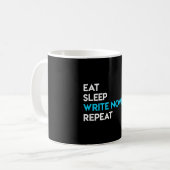 Eat Sleep Write - WriterNovel Writer Novelist Koffiemok (Voorkant links)