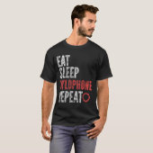 Eat Sleep Xylophone Herhalen T-shirt (Voorkant volledig)