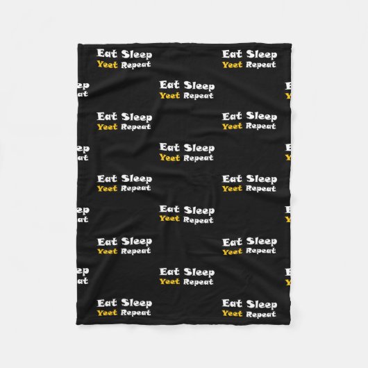 Eat Sleep Yet Herhaal tekst Viral Phrase Yeette Fleece Deken (Voorkant)