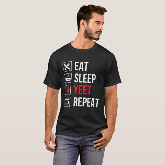 Eat Sleep Yet Herhalen T-shirt (Voorkant volledig)