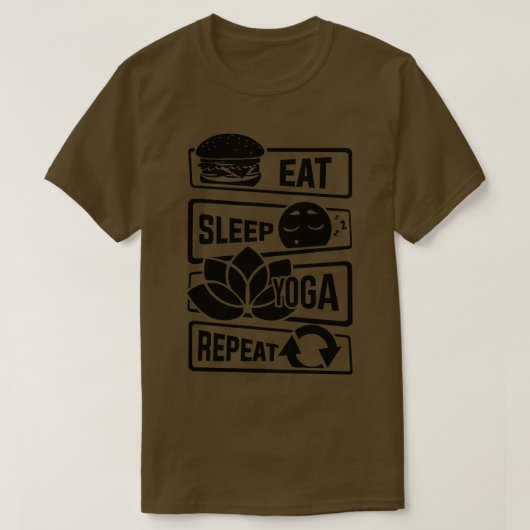 Eat Sleep Yoga Herhaal Meditation Yoga Yogi Spirit T-shirt (Design voorkant)