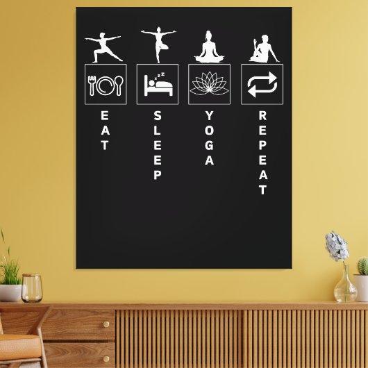 Eat Sleep Yoga Repat Canvas Afdruk (Insitu (Woonkamer))