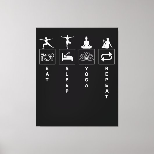 Eat Sleep Yoga Repat Canvas Afdruk (Voorkant)