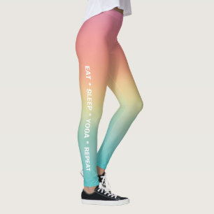 Eat Sleep Yoga Repat Pastel Ombré Leggings