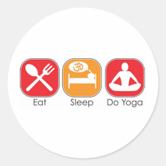 Eat Sleep Yoga Ronde Sticker