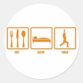 Eat Sleep Yoga Ronde Sticker (Voorkant)