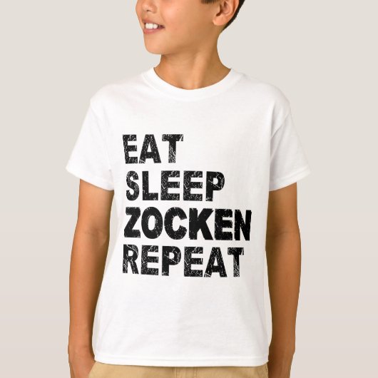 Eat Sleep Zocken Herhalen T-shirt (Voorkant)