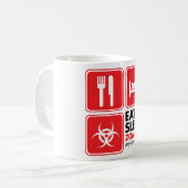 Eat Sleep Zombies - Rood Koffiemok (Voorkant links)