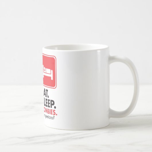Eat Sleep Zombies - Rood Koffiemok (Rechts)
