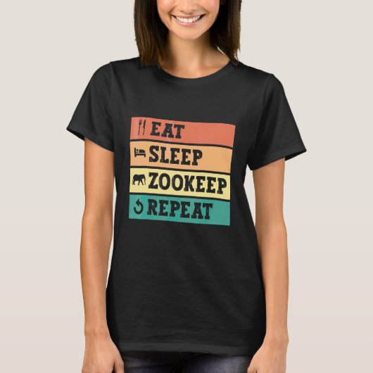 Eat Sleep Zookeep Repeat Zookeeper Zookeeping Safa T-shirt (Voorkant)