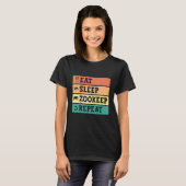 Eat Sleep Zookeep Repeat Zookeeper Zookeeping Safa T-shirt (Voorkant volledig)