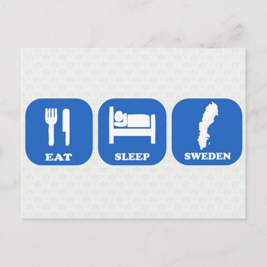 Eat Sleep Zweden Briefkaart (Voorkant)