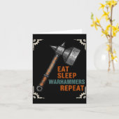 Eat Sleeps Warhammers Repeats Tee For Men Women Bo Kaart (Gele Bloem)