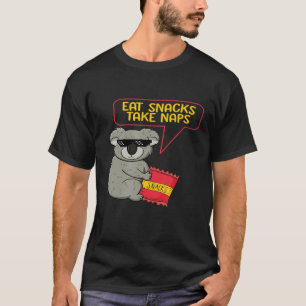 Eat Snacks Nap Fast Food Koala Beer Humor T-shirt