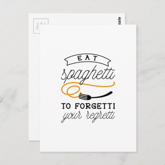 Eat Spaghetti Briefkaart (Voorkant / Achterkant)