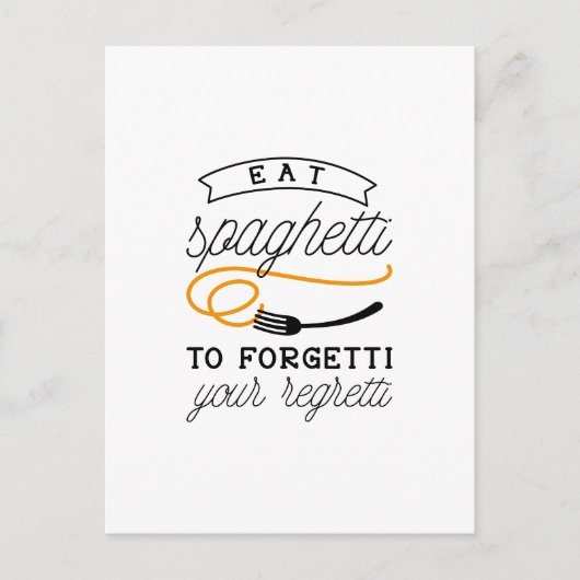 Eat Spaghetti Briefkaart (Voorkant)