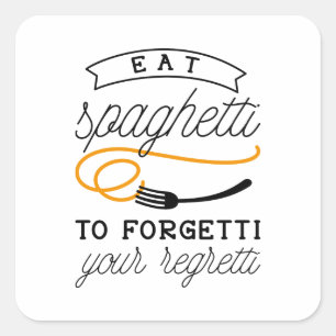 Eat Spaghetti Vierkante Sticker