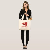 Eat STeak Grote Tote Bag (Voorkant (model))