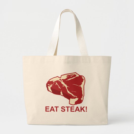 Eat STeak Grote Tote Bag (Voorkant)
