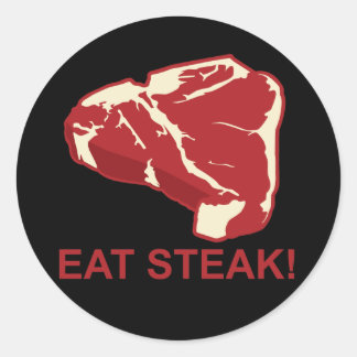 Eat STeak Ronde Sticker