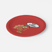 Eat Steak Turkey Pilgrim Pet Thanksgiving Papieren Bordje (Gekanteld)
