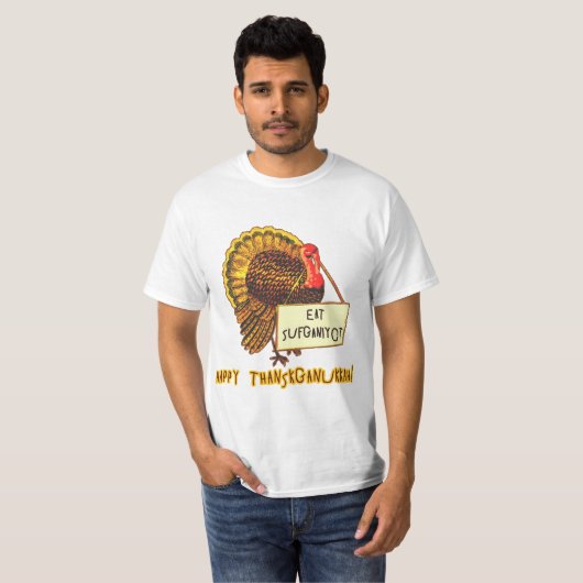 Eat Sufganiyot Funny Thanksgiving Hanukkah T-shirt (Voorkant volledig)