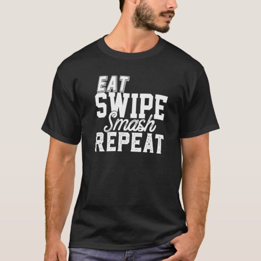 Eat Swipe Smash Online Single Dating Party  Frat G T-shirt (Voorkant)