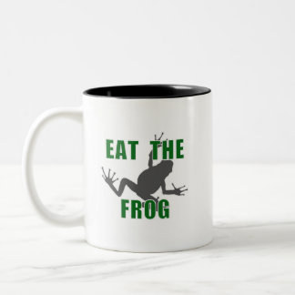 Eat the Frog - Entrepreneur Motivation Quote Tweekleurige Koffiemok
