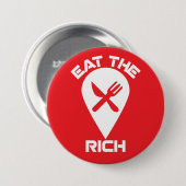 Eat the Rich – Bold Red Protest Button (Voorkant /achterkant)