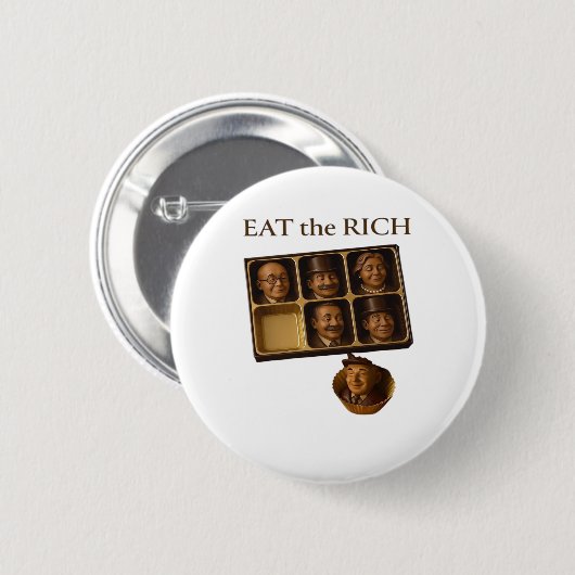 Eat The Rich Classic Ronde Button 5,7 Cm (Voorkant /achterkant)