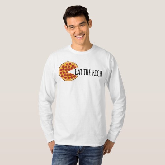 Eat the Rich - Funny Socialist Pizza T-Shirt (Voorkant volledig)
