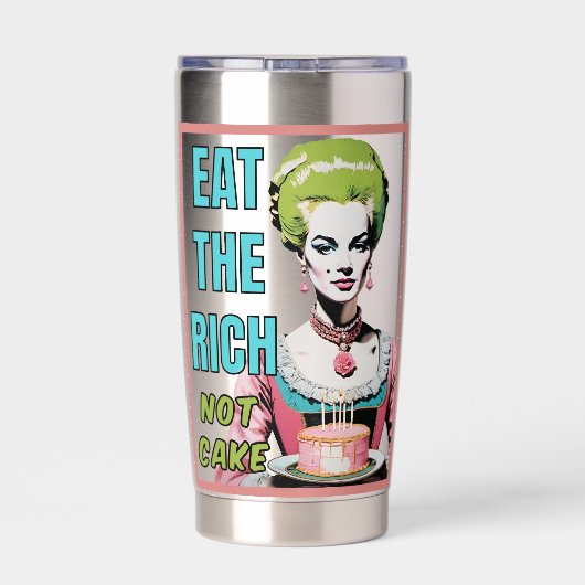 Eat The Rich, Not Cake Geïsoleerde Drinkbeker (Achterkant)
