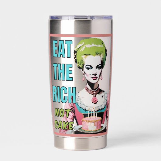 Eat The Rich, Not Cake Geïsoleerde Drinkbeker (Voorkant)