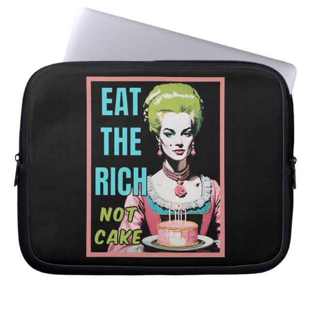 Eat The Rich, Not Cake Laptop Sleeve (Voorkant)
