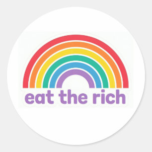 Eat The Rich Regenboog Retro Stickers