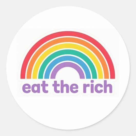 Eat The Rich Regenboog Retro Stickers (Voorkant)