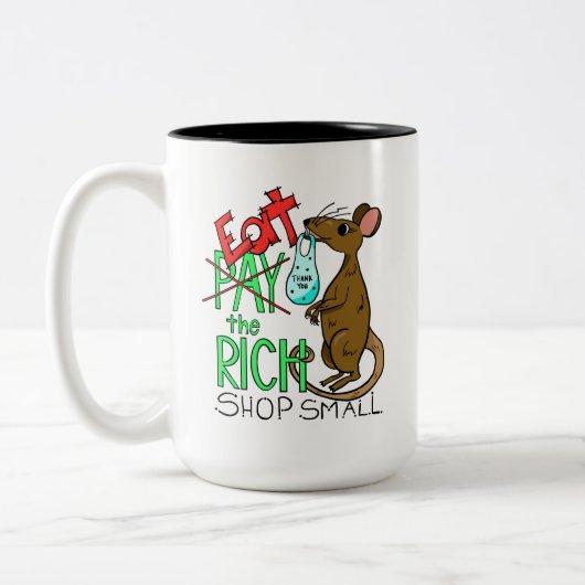 Eat the Rich - Shop Small Tweekleurige Koffiemok (Links)