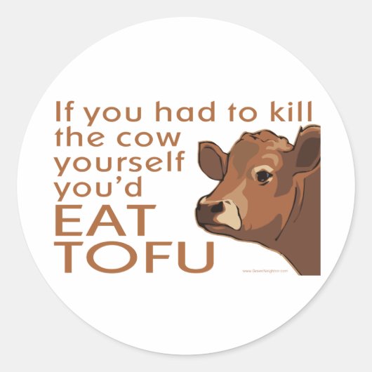 Eat Tofu Ronde Sticker (Voorkant)