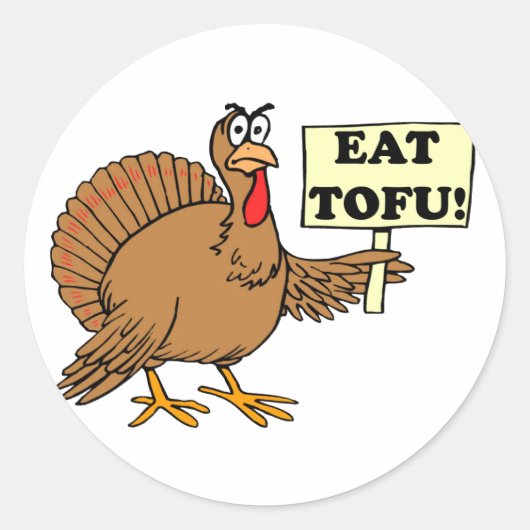 Eat Tofu Ronde Sticker (Voorkant)