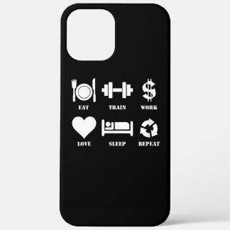 Eat Train Work Love Herhaal Motivatie Gym Case-Mate iPhone Case