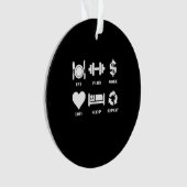 Eat Train Work Love Herhaal Motivatie Gym Ornament (voorkant)