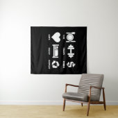 Eat Train Work Love Herhaal Motivatie Gym Wandkleed (In Situ (horizontaal))